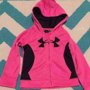 Pink and white under armour sweater size 24 months